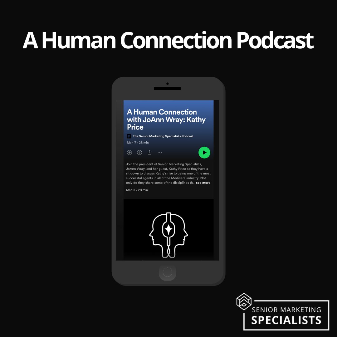 smsteam1's tweet photo. A Human Connection Podcast: Join JoAnn Wray with special guest, Kathy Price, as they discuss Kathy's rise to becoming one of the most successful agents in the Medicare industry.
Listen now: https://t.co/weUgrtkMJr
#SMSTeam
#AHumanConnection
#SeniorMarketingSpecialists https://t.co/6VhklD5rfK