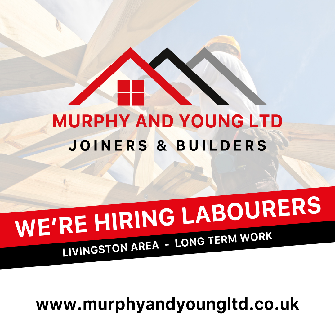 🔴 Labourers Required 🔴

We currently require labourers for long term work at our sites in Livingston.

Please get in touch

Tel: 07593 648659 or 07821 496011
murphyandyoungltd.co.uk