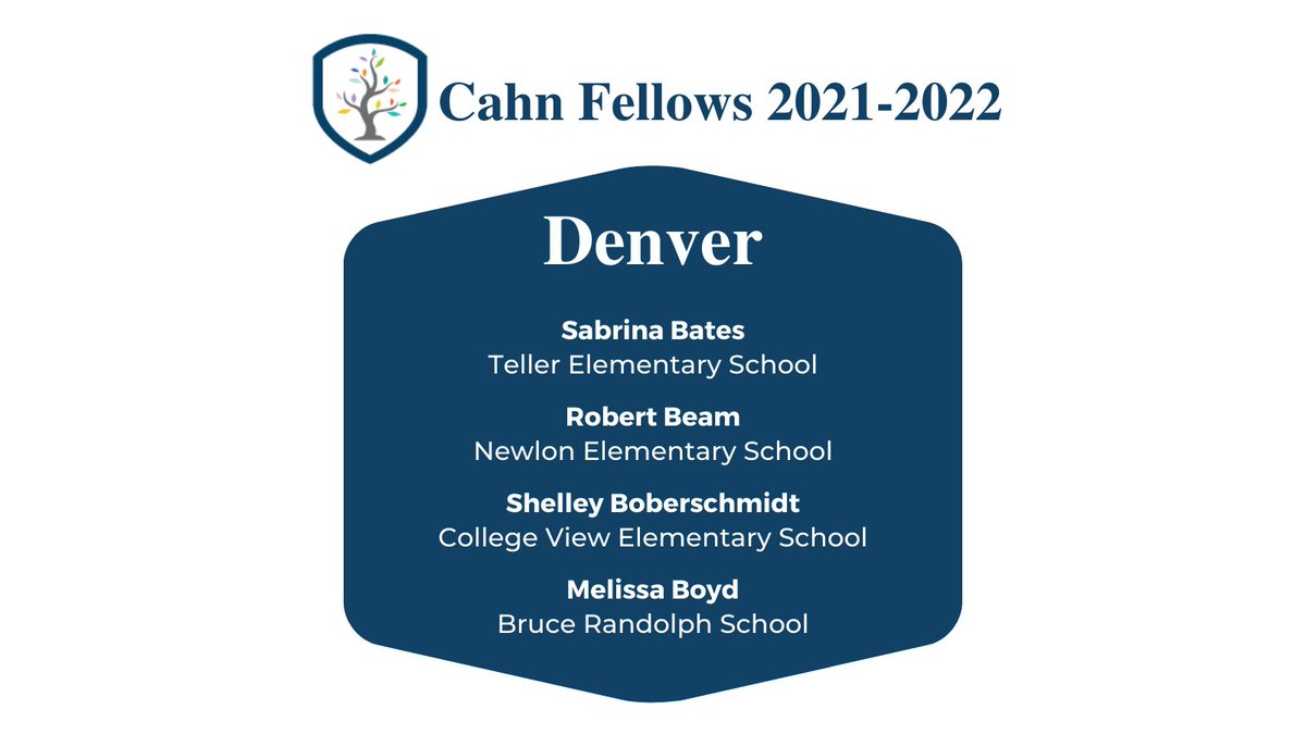 CahnFellowship's tweet photo. Announcing our DENVER Cahn Fellows for 2021-2022!
@DPSNewsNow #TellerElementary #NewlonElementary #CollegeViewElementary @BRGrizzlies
#CahnFellows2021 #CahnFellows https://t.co/8FApAxpUcT