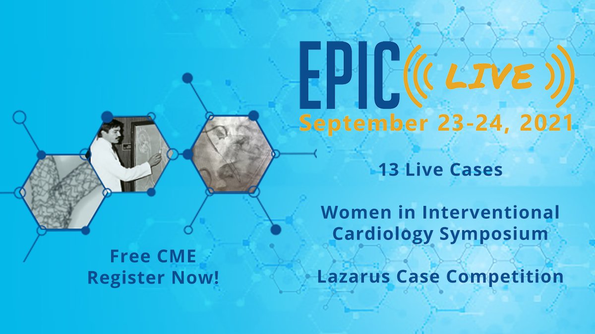 Register now for EPIC Live—a showcase of 13 complex interventions! Where else can you see CTO PCI, BASILICA, Transcaval TAVR,LAMPOON facilitated TMVR, and coronary physiology? eventbrite.com/e/epic-emory-p…