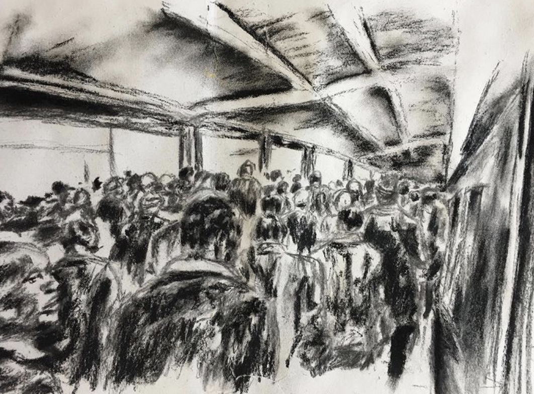 _parkstation's tweet photo. Ithuteng Mabelane, “Mofokeng hara Kinetic energy” charcoal on A3 paper, 3 February 2020 https://t.co/L5e29r3wAo