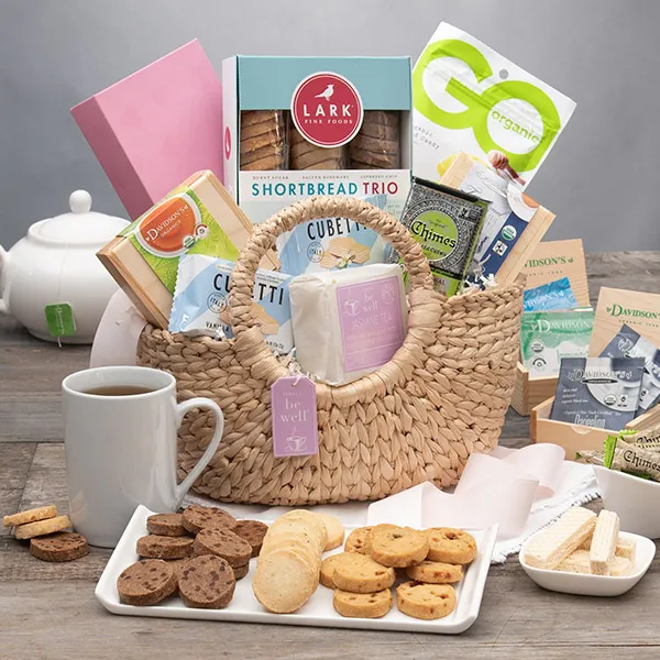 Wedding Shower Gift Basket Idea

Filled with butterscotch nut-free cookies (replaces cookie trio in photo), Jasmine scented soap (this scent is tantalizing!), a tea sampler, and even more for them to discover.
gourmetgiftbaskets.com/Wedding-Shower…