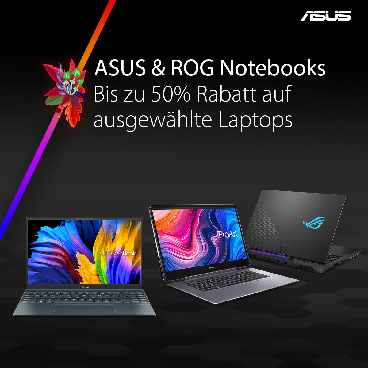 asusde's tweet photo. Rabatte, die fast so krass sind wie bei Steam. 😎 Schlagt zu und spart in unserem #HerbstSale bis zu 50% auf ausgewählte TUF Gaming und #ROG Gaming Notebooks: https://t.co/sC750O1SMi https://t.co/MdlPw8css1