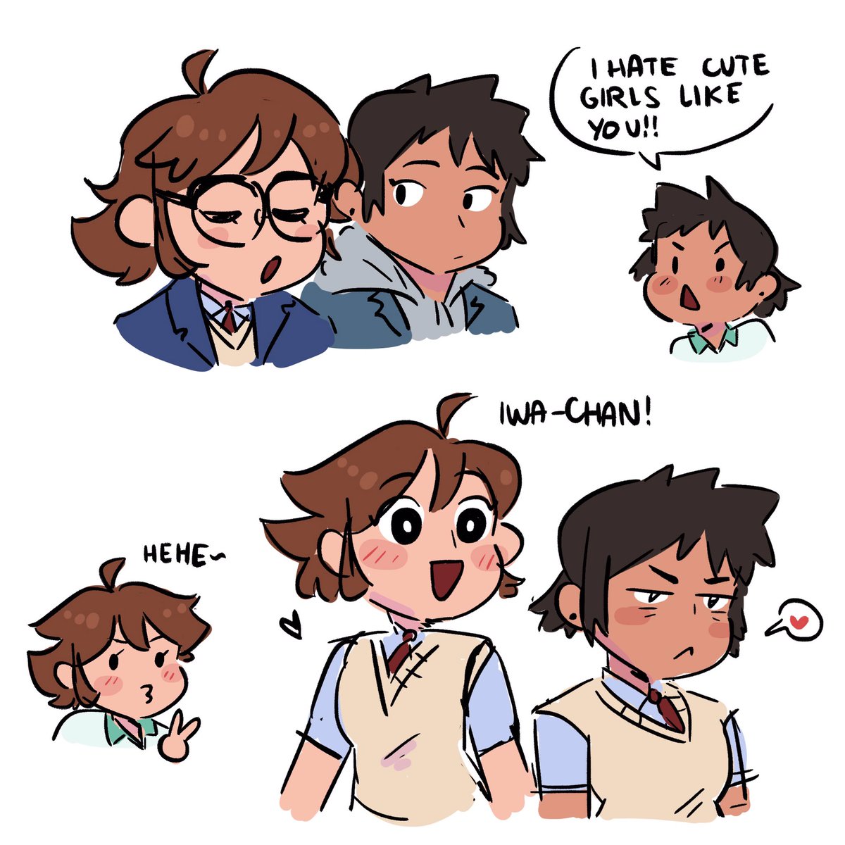 *throws fem iwaoi doodles at the bisexuals like an old lady throwing bread crumbs at the ducks* #Iwaoi #Haikyuu 