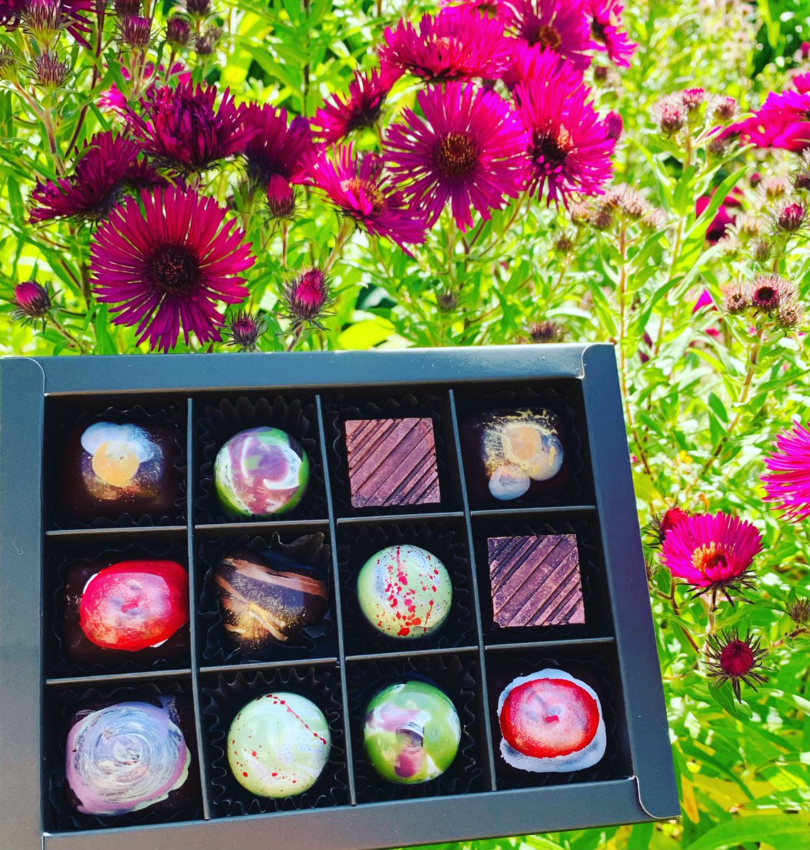 IrmaGoder's tweet photo. Different #handmade #marzipans in Bean to bar chocolate this week and many more, please see my website for more info… and guess what? #worcesternews thanks for the wonderful article (loved the title)in the paper. #WorcestershireHour #veganchocolate #Midlands #SmallBiz #malvern https://t.co/MO0FsUZkGe