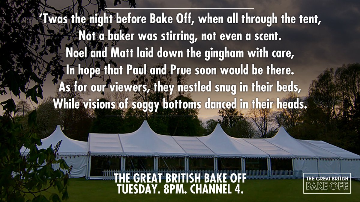 BritishBakeOff's tweet photo. It’s that special time of year known as Bake Off Eve... #GBBO https://t.co/cnfT8gqHqh