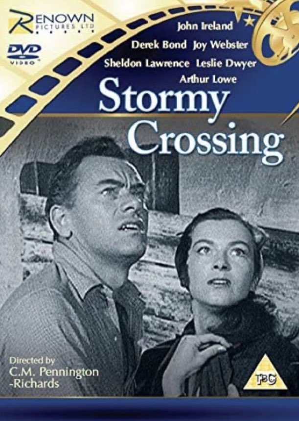 SaveRedlandLibr's tweet photo. 6:35pm TODAY on @TalkingPicsTV 

The 1958 #Mystery film🎥 “Stormy Crossing” (aka “Black Tide”) directed by #CMPenningtonRichards from a screenplay by Brock Williams and based on “Black Tide” by Sid Harris &amp; Lou Dyer

🌟#JohnIreland #DerekBond #LeslieDwyer #JoyWebster https://t.co/mE1SXYcO8O