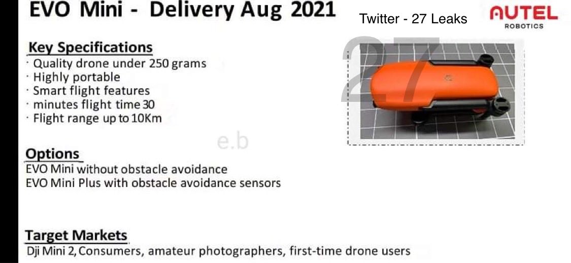 27Leaks's tweet photo. Exclusive ⁦@JasperEllens⁩ leaked #Autel #EVO3 will probably show up in November to compete with the #Mavic3 https://t.co/OjRHhdRnUg
