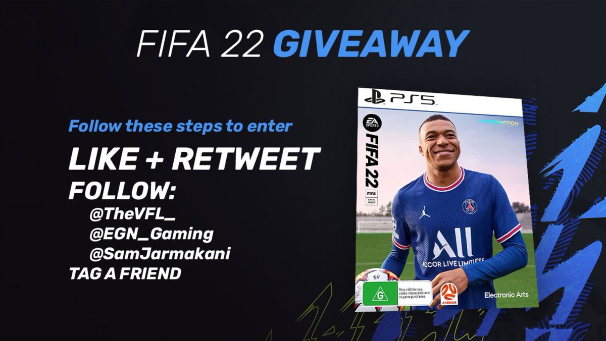 VFL (@thevfl_) on Twitter photo I will be giving away my copy of FIFA 22 Ultimate Edition that I got through the Game Changer program, and who better to run a giveaway with than my Aussie big bro @SamJarmakani & @EGN_Gaming ๐ฆ๐บ๐ฆ
To Enter ๐
โฅ๏ธ Like this!
โป๏ธ RT this!
๐ค Tag a Friend!
โก๏ธ Follow all 3 accounts! I will be giving away my copy of FIFA 22 Ultimate Edition that I got through the Game Changer program, and who better to run a giveaway with than my Aussie big bro @SamJarmakani & @EGN_Gaming ๐ฆ๐บ๐ฆ
To Enter ๐
โฅ๏ธ Like this!
โป๏ธ RT this!
๐ค Tag a Friend!
โก๏ธ Follow all 3 accounts!