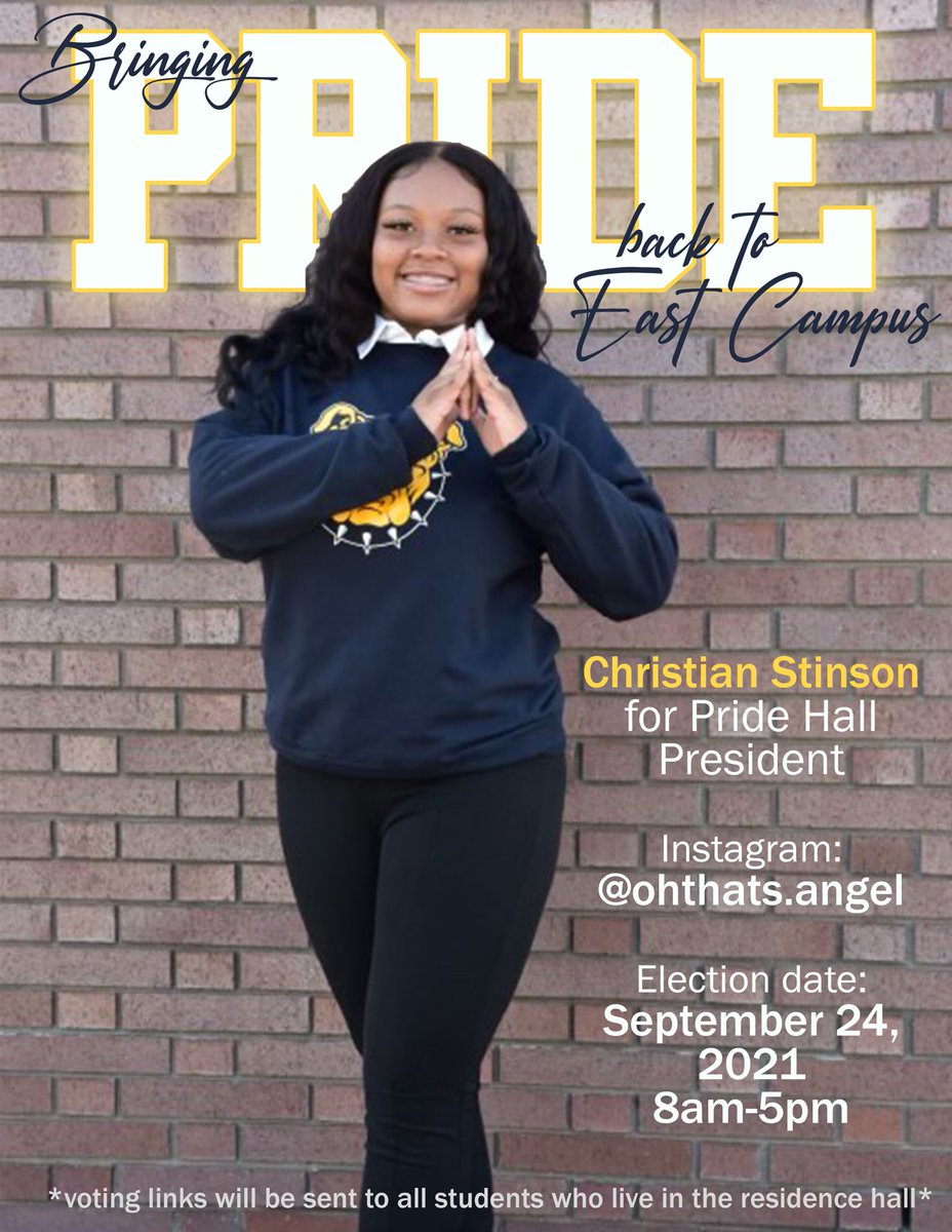 ChristianStins7's tweet photo. Greetings, I am Christian Stinson, a sophomore Marketing student from Atlanta,GA. I am humbly vying to be your next Pride Hall President! I am running on the platform of Bringing P.R.I.D.E. back to East Campus. Stay tuned this week for more information. #ncat25 #ncat24 #ncat https://t.co/wQWA0tBfNB