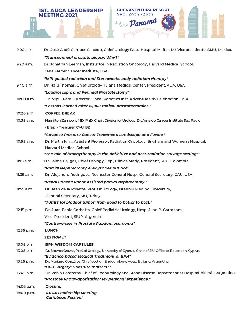 Este viernes 24 de septiembre inicia el Simposio de Actualización sobre Uro-Onco y tratamiento para BPH de AUCA, con la participación de distinguidos profesores.

Transmisión:IG y FB: @urologiaauca y @gmhsummit

Traducción simultánea.

¡Le esperamos! 

#urologia #AUCA #SomosAUCA