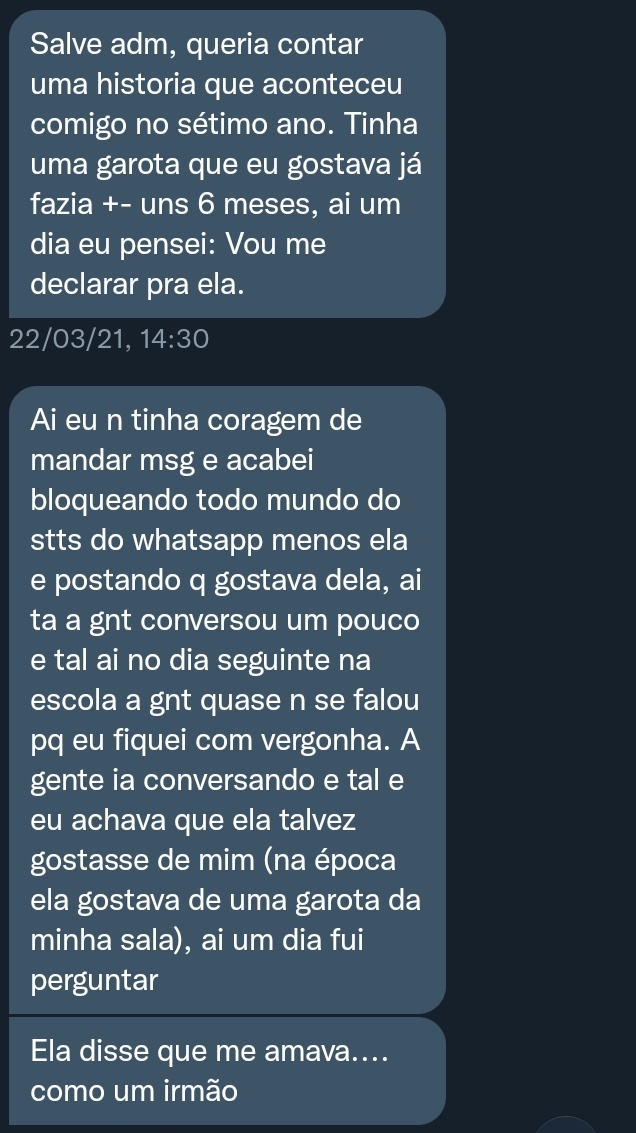 SuaHist0ria's tweet photo. Título:"Amava como irmão" https://t.co/tbS66Yz7CN
