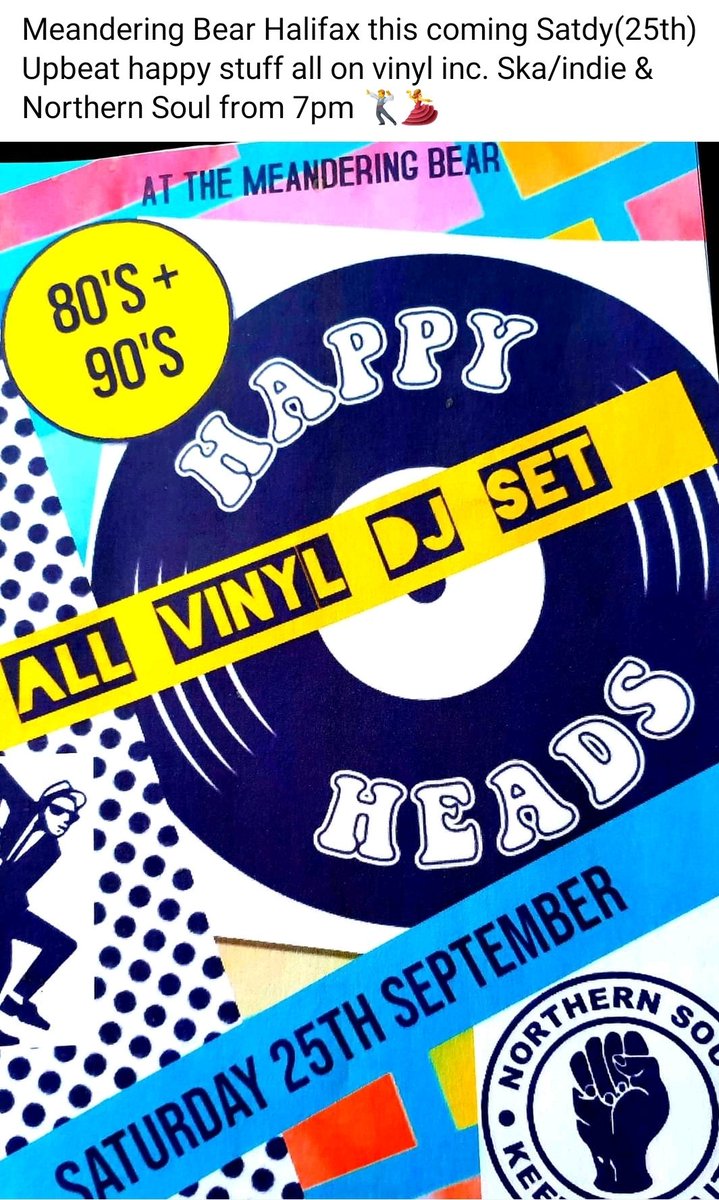 This Saturday(25th)  <a href="/BearMeandering/">Meandering Bear</a> #halifax 7pm. #ska #indie #northernsoul