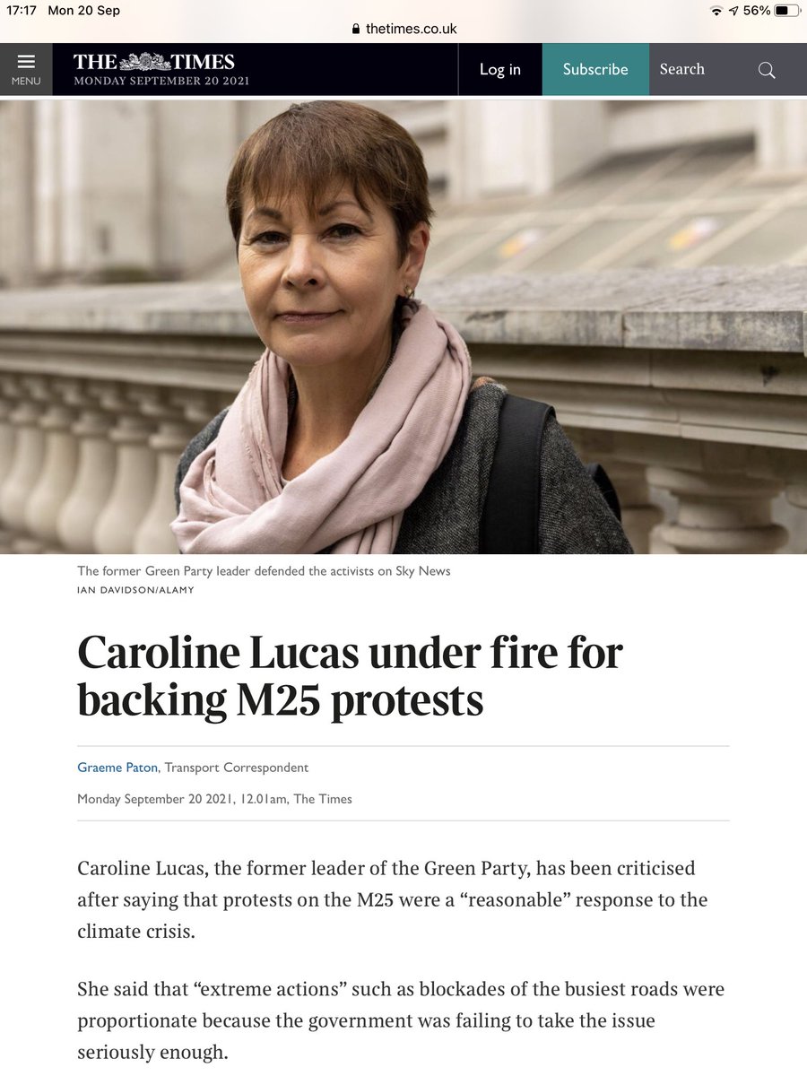 One of my Caroline Lucas MP pictures in The Times Online today. .<a href="/AlamyNews/">Alamy News</a>