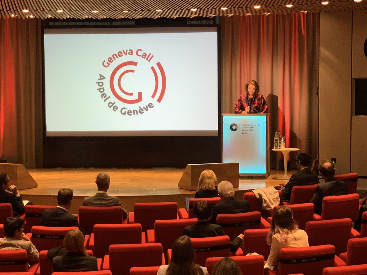 genevacall's tweet photo. The event for the Launch of our New Deed Of Commitment is starting. Doris Pfister, Vice-President of our board, is welcoming our high-level guests.
#PreventionOfStarvation #DeedOfCommitment #ArmedConflict
#IHL https://t.co/4YBG1WX56A