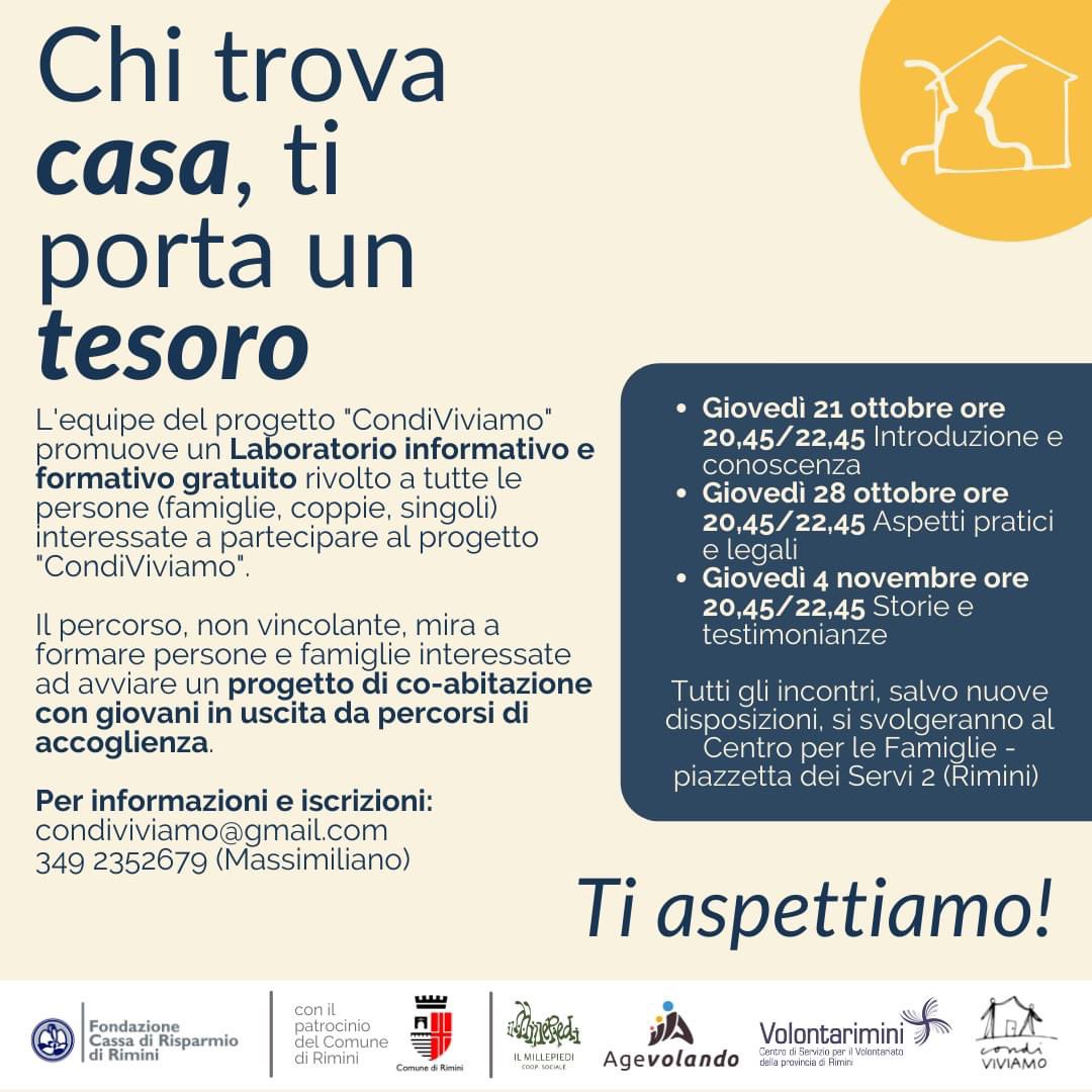 Agevolando1's tweet photo. Al via il corso di #formazione del progetto #CondiViviamo a #Rimini 👇🏼 https://t.co/0C3jIVILzf