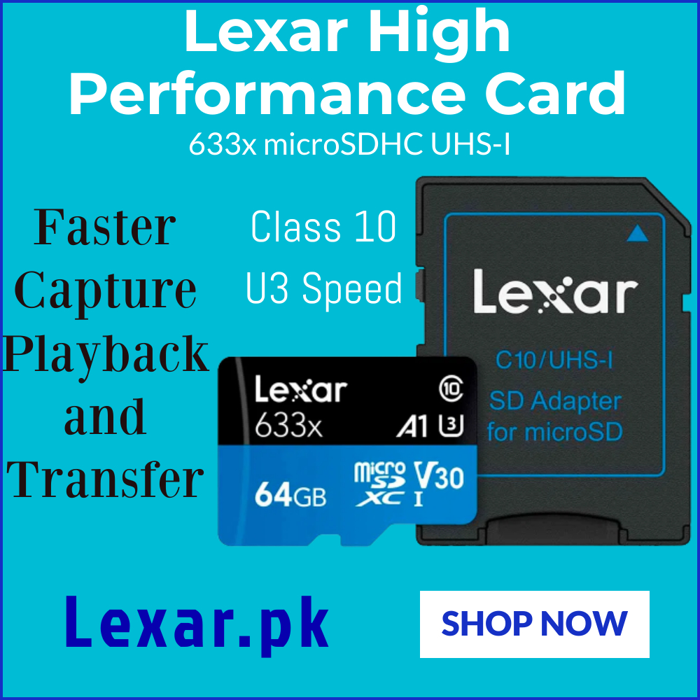 STTech11's tweet image. Lexar 64gb High Performance Memory Card by Lexar.pk