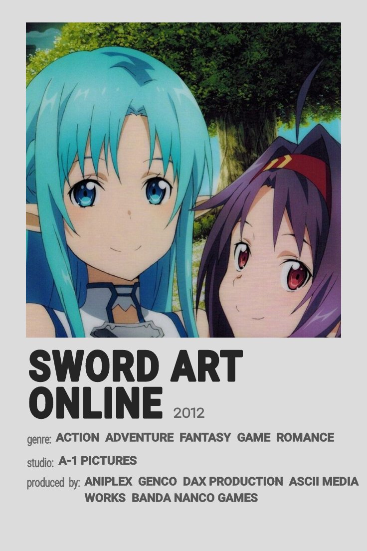 Posters Minimalist on X: ⚔SWORD ART ONLINE⚔