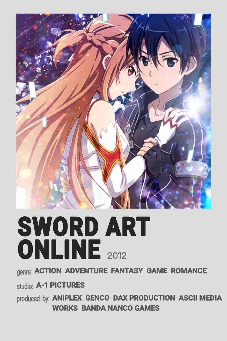 Posters Minimalist on X: ⚔SWORD ART ONLINE⚔