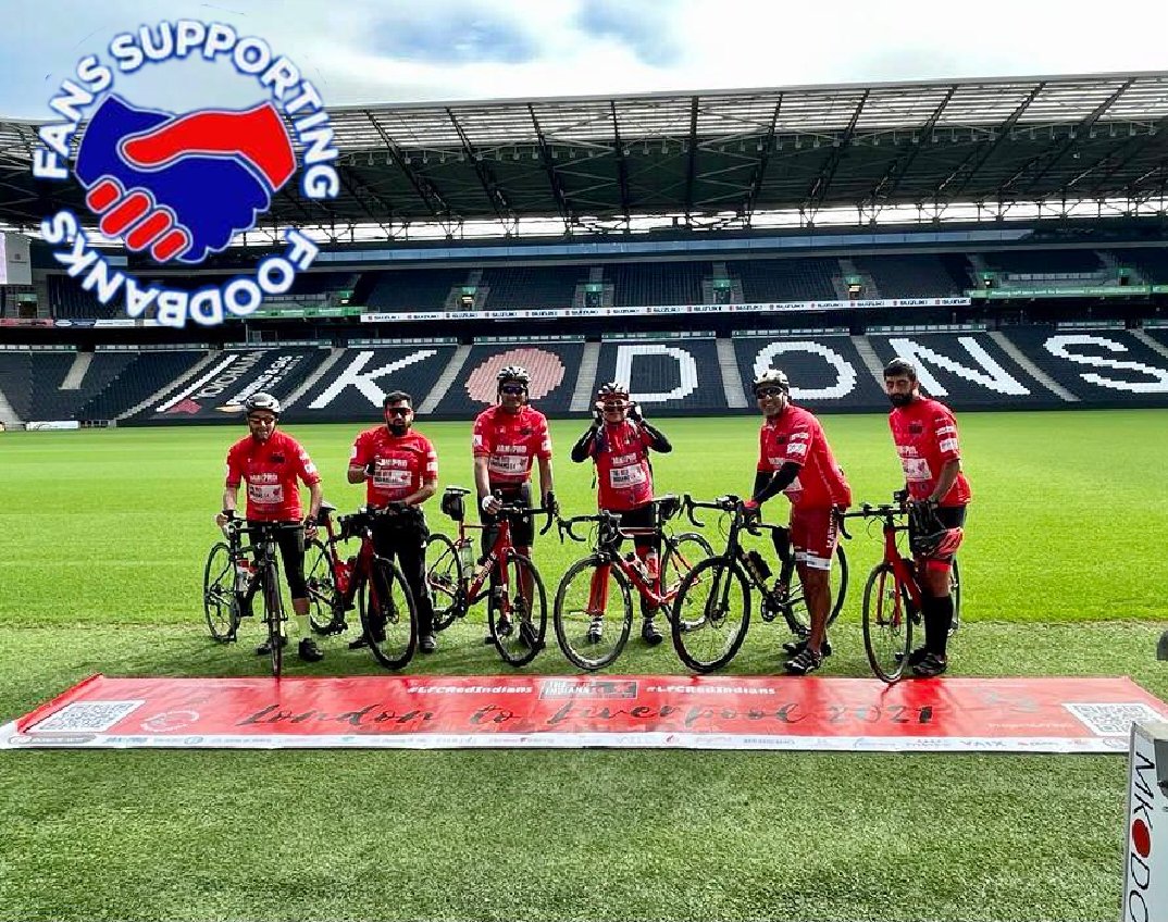 FANS SUPPORTING FOODBANKS #RightToFood (@sfoodbanks) on Twitter photo Well in <a href="/MKDonsFC/">Milton Keynes Dons</a> for the welcome you gave <a href="/LFCRedIndians/">LFC Red Indians</a> on the Wembley-to-Anfield sponsored Bike ride. You can donate via justgiving.com/crowdfunding/l…
Good luck with the journey, hopefully <a href="/LCFC/">Leicester City</a> can also give you a warm welcome
#HungerDoesntWearClubColours #RightToFood #LCFC #CAFC Well in <a href="/MKDonsFC/">Milton Keynes Dons</a> for the welcome you gave <a href="/LFCRedIndians/">LFC Red Indians</a> on the Wembley-to-Anfield sponsored Bike ride. You can donate via justgiving.com/crowdfunding/l…
Good luck with the journey, hopefully <a href="/LCFC/">Leicester City</a> can also give you a warm welcome
#HungerDoesntWearClubColours #RightToFood #LCFC #CAFC