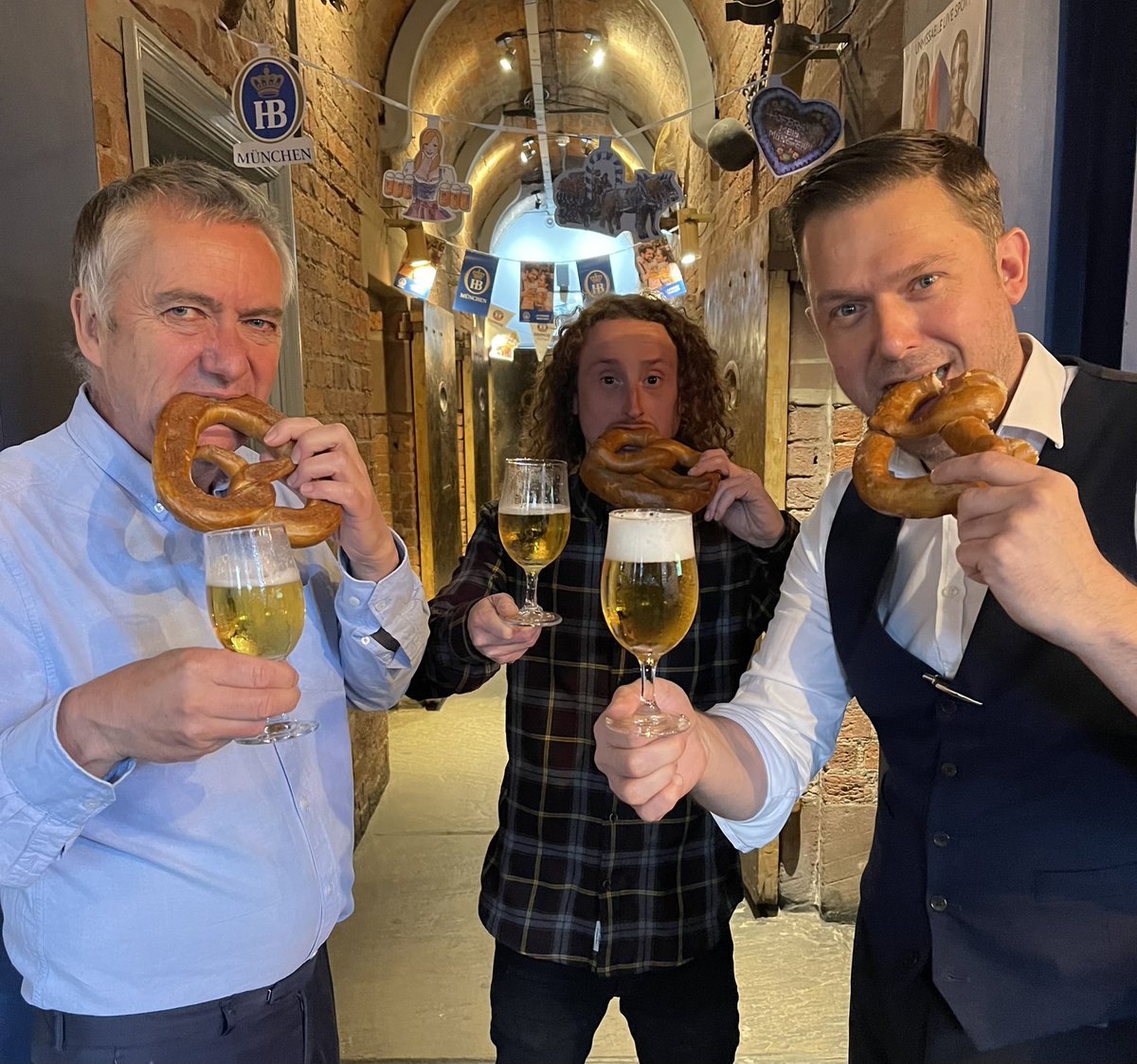 Happy Oktoberfest! 

The lads are loving the warm pretzels from <a href="/albertsschenke/">Albert's Schenke</a>