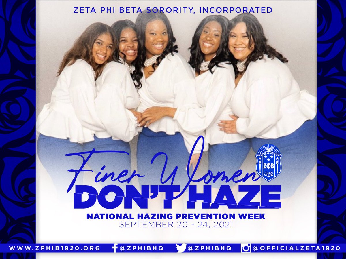ZPhiBInc1920's tweet image. Hazing Prevention Week – September 20th-24th , 2021

HazingPrevention.org

Purchase the FWDH lapel pin to support scholarship
stores.truebludesigns.com/zeta-finer-wom…

BE EMPOWERED TO PREVENT HAZING - See something, Say something

BE YOUR SISTER’S KEEPER  

#zetaphibeta #zphib1920 #FWDH