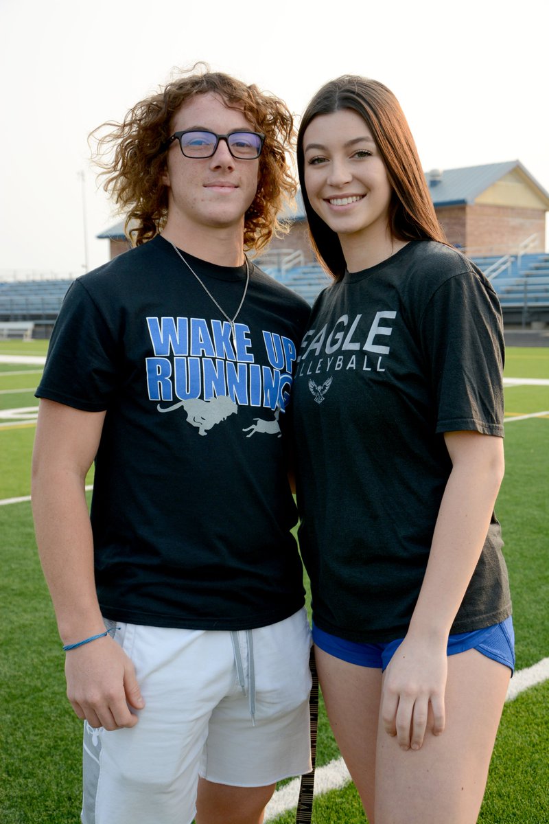 Goddard_Media's tweet photo. It's HoCo Week! Everyday this week we will be introducing the candidates as a reminder to vote, if you haven't already! Today we have Makennah Albin and Bo Bantz. Both are involved in athletics and clubs. 
Look for the voting link via an email from Mrs. Perkins! https://t.co/ZtsvuYVmw6