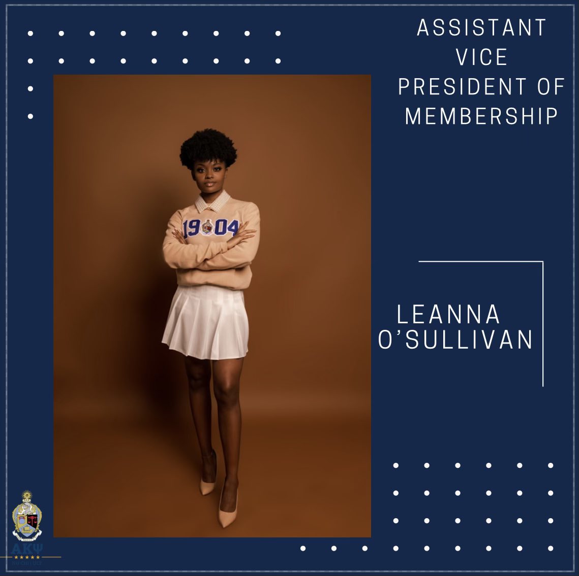 AKPsi_UCF's tweet photo. Meet our Fall 2021 Assistant Vice President of Membership , LeAnna O’Sullivan 💼

#Nx #PrincipledBusinessLeaders #UCF21 #UCF22 #UCF23 #UCF24 #UCF25 https://t.co/nBj10zxoOO