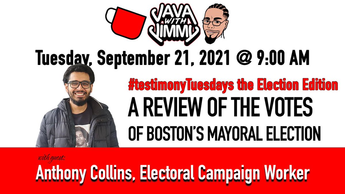 javawithJimmy's tweet image. Hey #javaFam
We’re looking at the votes with @antamcollins
☕️How did Boston vote?
☕️How did #BlackBoston vote?
☕️Who won what precincts, & what are the #indicators & #datatrends of voters?
Let’s get it #percolating ☕️ for an ✅election edition of #testimonyTuesdays
#bospoli