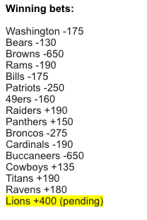 A <a href="/BetMGM/">BetMGM 🦁</a> customer has wagered $25 to win $726,959 on a 16-leg #NFL parlay.

The first 15 bets have won.

The bettor needs the Lions to upset the Packers to cash the parlay. #NFLPicks 

How likely is that? Our data here: buff.ly/2XHFWKK