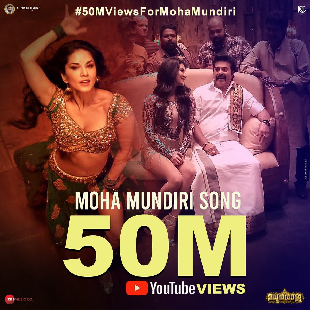 #MohaMundiri Song From #MadhuraRaja Crossed Massive 50 Million Views In Youtube With 294K Likes !!😊

#50MViewsForMohaMundiri 💃🏻

@mammukka 
@SunnyLeone