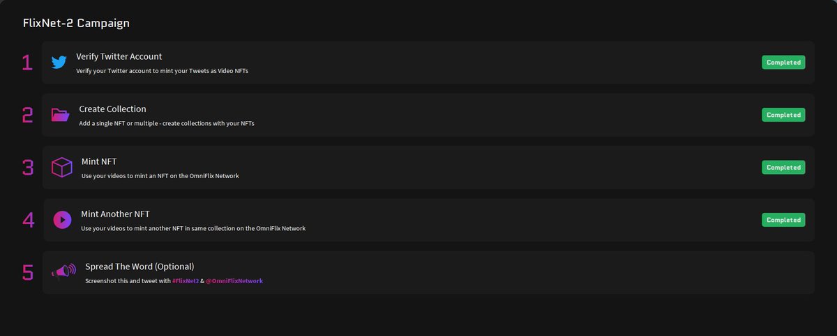 lbrealdeveloper's tweet image. All tasks complete on @OmniFlixNetwork !!

#FlixNet2 @OmniFlixNetwork