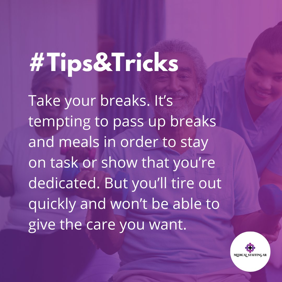 MedicalAllianc_'s tweet image. There will be days when your unit is so busy that breaks aren’t an option. Benefits of breaks and meals are well-documented. Just a few minutes can make a big difference in your shift. 

 #hiringnurse #medicalstaffingsolutions #globalmedicalstaffing #medicalstaffingagency