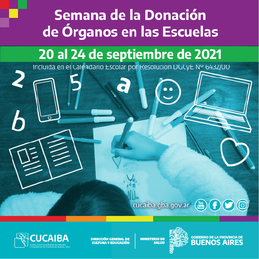 BAeducacion's tweet photo. Desde hoy, en las escuelas de la Provincia llevamos adelante la “Semana de la donación de órganos, tejidos y células”. Un iniciativa conjunta con @cucaiba para promover la donación de órganos y el trasplante.

➡https://t.co/0DAVor99Mk

#EducaciónPúblicaDeCalidad https://t.co/zVmFJ0tDgA