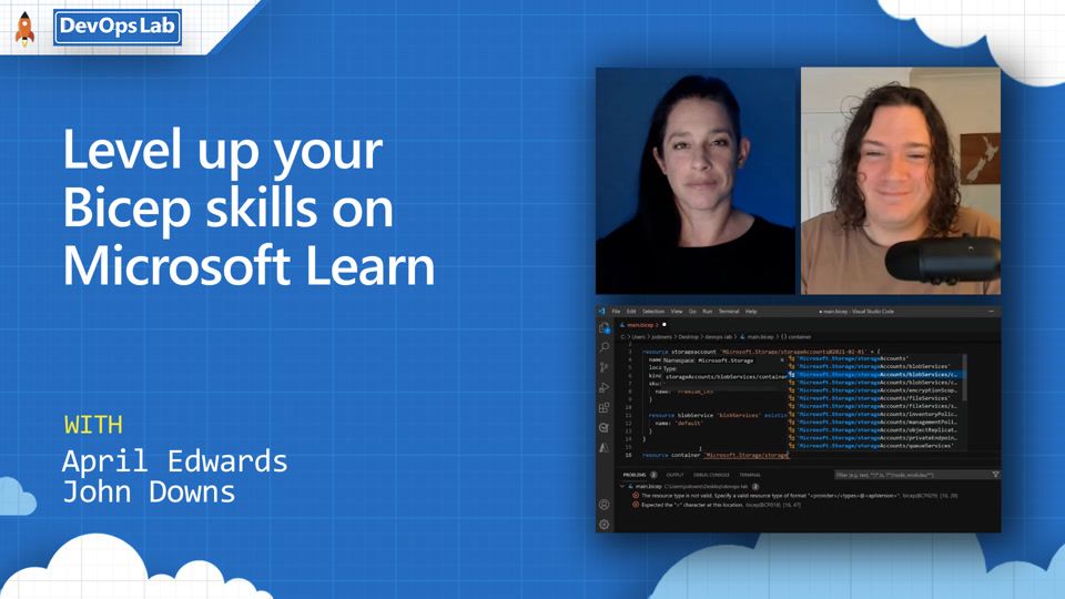 duward's tweet photo. Level up your Bicep skills on Microsoft Learn
On today's episode of The DevOps Lab, April Edwards welcomes John Downs to demonstrate Bicep's many capabilities for complex Azure deployments.
https://t.co/vkfzvOf4EX
#azure #bicep #devops https://t.co/Tc7MS8Y9n3
