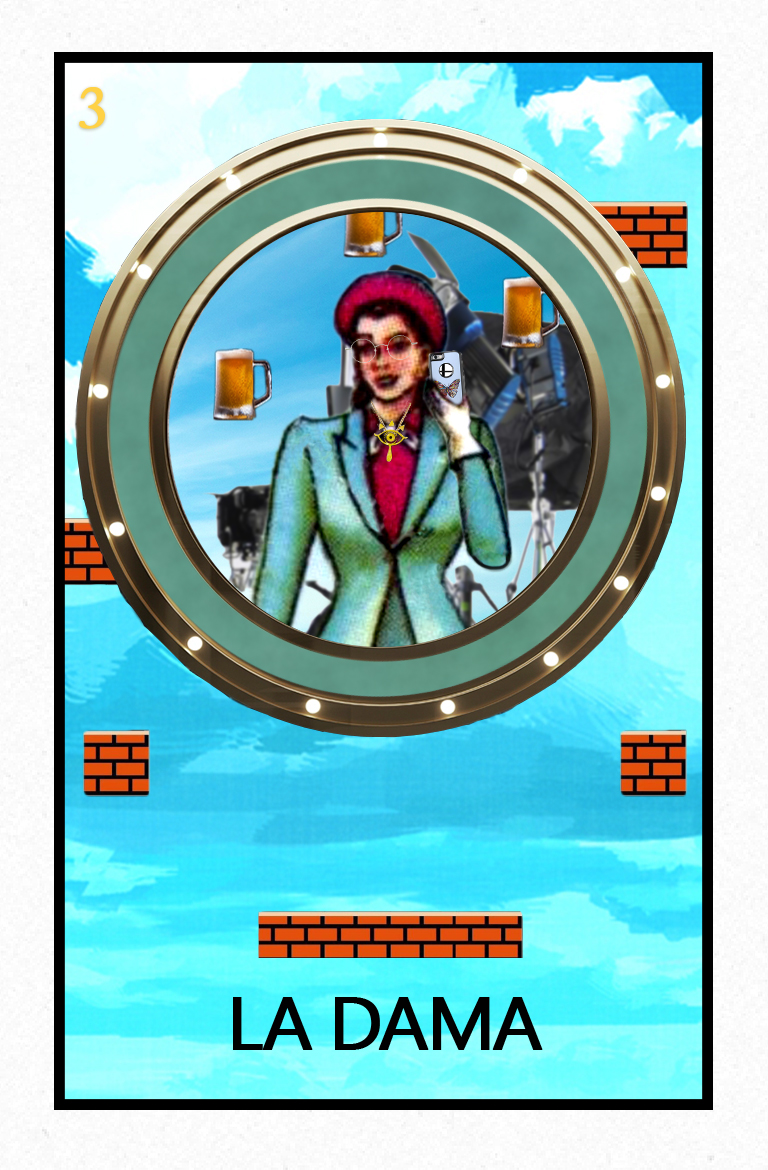 CorpBazu's tweet photo. Nuevo gif! La Dama, tarjeta 3 de la lotería bazuca ya está en Opensea!
A esta particular dama le gustan los videojuegos y las cervezas.
#nft #loteria #opensea #GIF #DigitalArtist https://t.co/Uiordku4b3