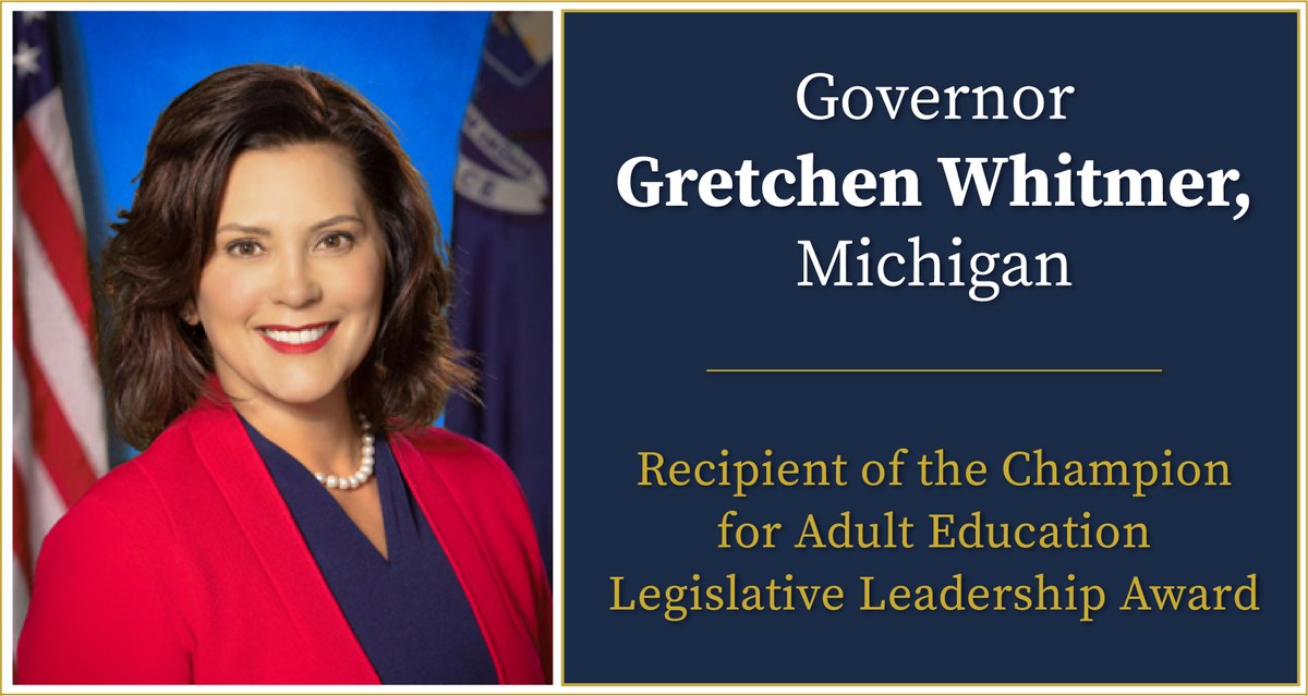 Thank you <a href="/GovWhitmer/">Governor Gretchen Whitmer</a> for your ongoing support of #AdultEDU and #AdultLiteracy ! #aeflweek #aeflweek