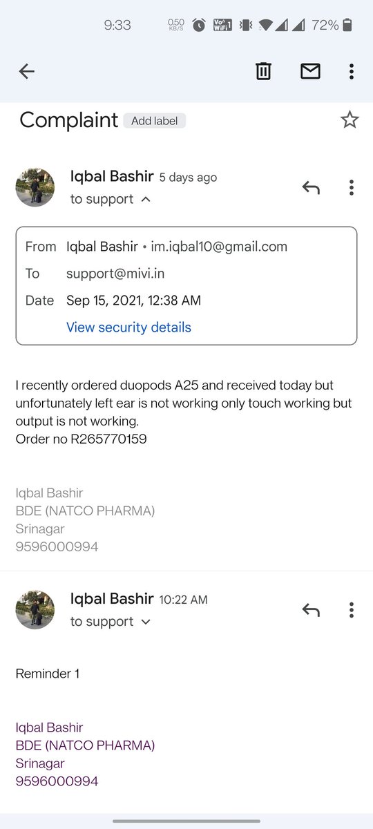 imiqbal10's tweet photo. @Mivi_Official it's has been 6 days now when I register my complaint thru mail still you don't bother to rply me after giving reminder also, this show seriousness towards customers https://t.co/SKTDI5A33I