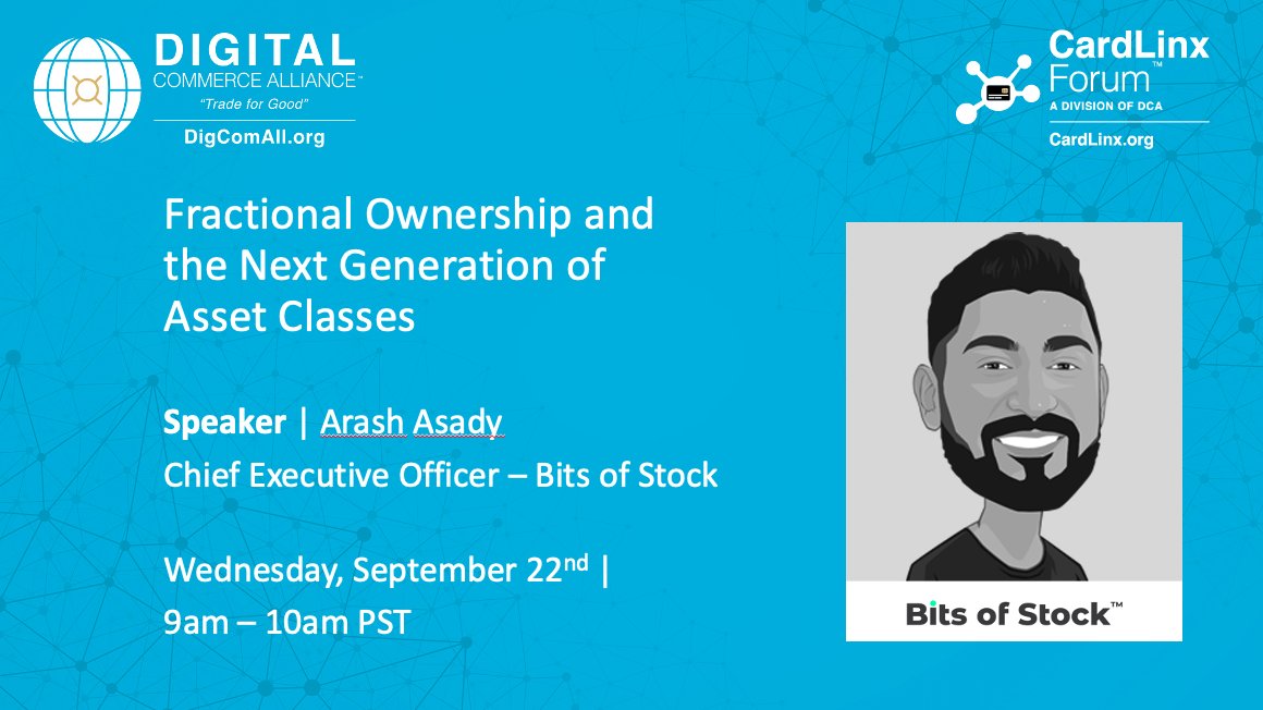 Join Us For Our September #Webinar! 

Fractional Ownership and the Next Generation of Asset Classes
Speaker: CEO of <a href="/bitsofstock/">Bits of Stock</a>, Arash Asady

Wed, Sept 22nd; 9am – 10am PST

Register today!: cardlinx.org/webinars/