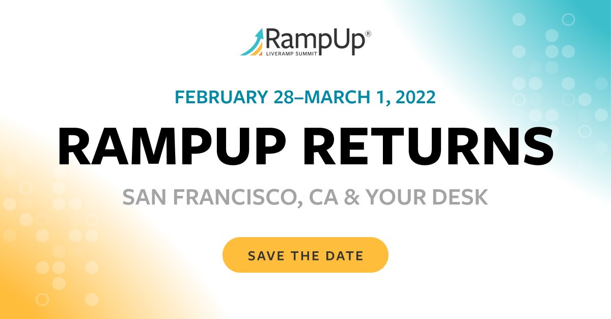 RampUp is back! #RampUp22 is where marketing and technology change-makers will meet to forge new partnerships and solve shared challenges. 

Join us in San Francisco or online – save the date: ramp.click/ru-std-tw