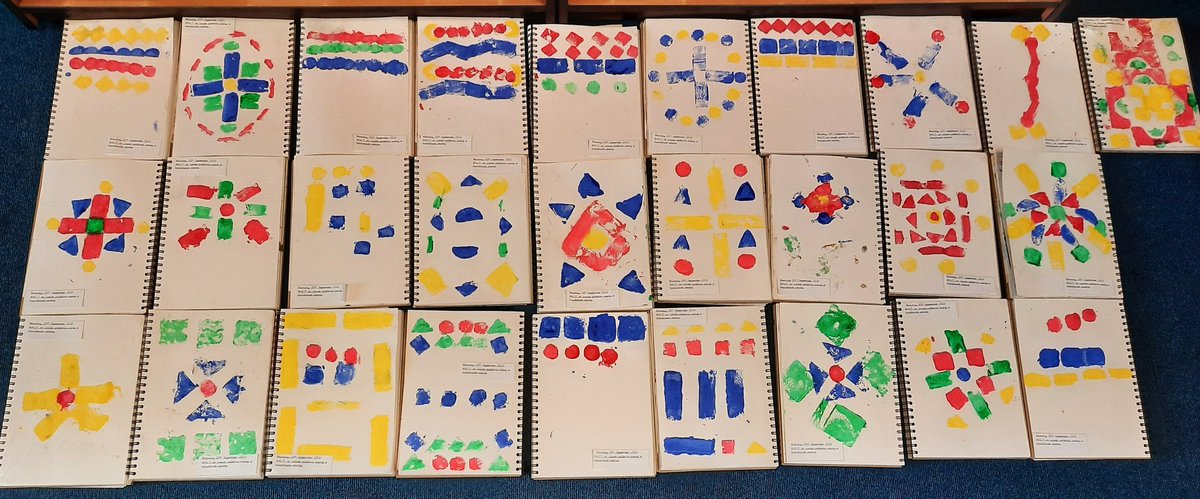 OSJ_MrsSmith's tweet photo. Sketchbook throwdown from @OSJ_Y4O who made their own polystyrene stamps and printed geometric patterns 🎨 https://t.co/n6vsDdlhtR