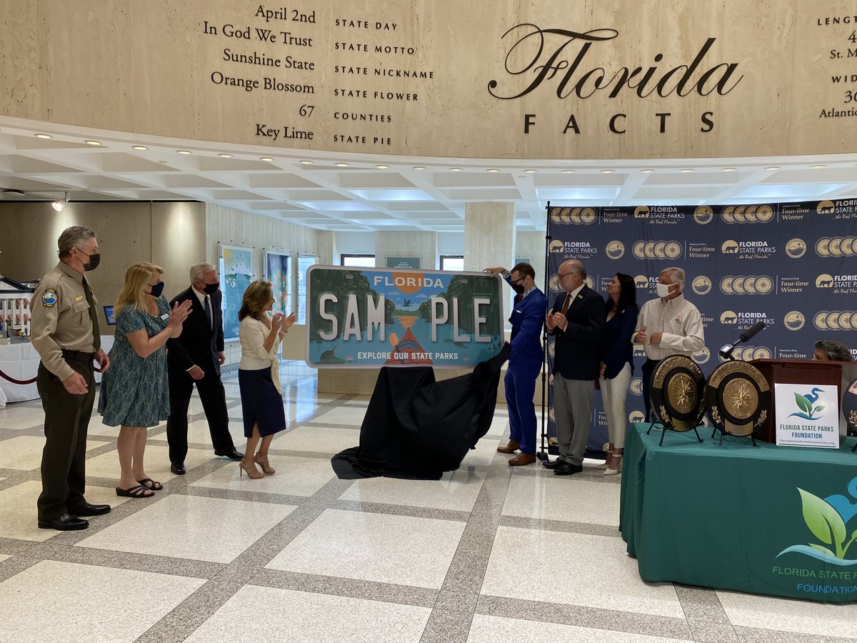 Big thanks to <a href="/dennisbaxley/">Sen. Dennis Baxley</a> <a href="/AllisonTantFL/">Rep. Allison Tant</a> as  <a href="/FLStateParksFdn/">FL State Parks Foundation</a> &amp; Board pres <a href="/gilziffer/">Gil Ziffer</a> announces new Florida license plate to support our 175 parks! #kayak!