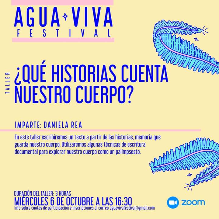 GeoBrujas's tweet photo. Festival Agua Viva 💙 Talleres, programa y registro en: https://t.co/Hrdok5Znoc
💧💜
#Mujeres #Autoras #Comunidad #Autogestión #Colectiva #Feminismo #Corporalidades #Territorios #Cartografías #GeoBrujas https://t.co/KglOmXmMMx