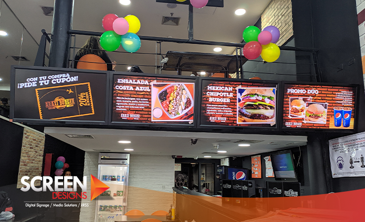 Araxi, sigue apostando por la innovación de la mano de #ScreenDesigns.😎

Nuestro equipo realizó la instalación de 4 #MenúsDigitales frente al área de caja de su local del C.C. Sambil y así resaltar cada uno de los productos de su carta.😏✨

¿Qué esperas? Contáctanos.🔥