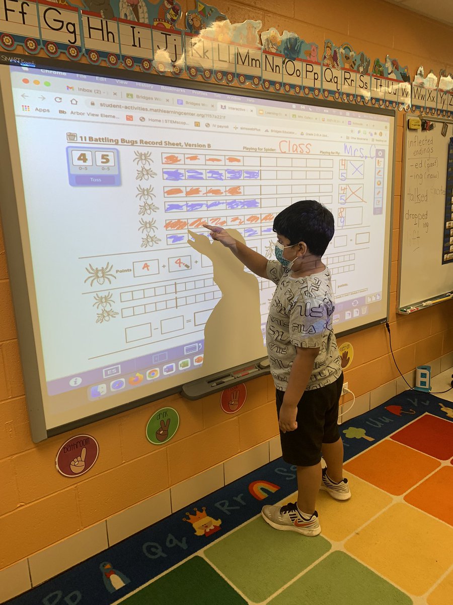 Learning a new Workplace game- Battling Bugs! Class vs. Mrs. Cufaude. Who will win?