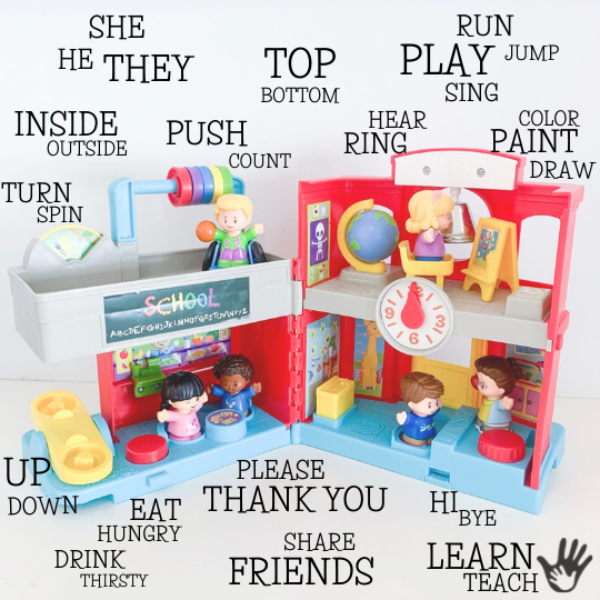 walktalkplay's tweet photo. The @fisherprice Little People Friendly School iso a motivating way to promote language development! 

🍎 Build vocabulary
🍏 Teach new concepts
🍎 Practice asking/answering questions
🍏 Model expanded sentences

#walktalkplay #fisherprice #playideas #preschoolactivities https://t.co/rl7VdSS2GI