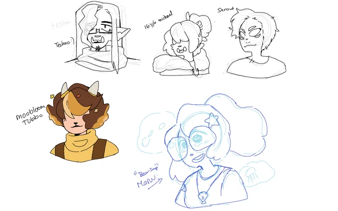 THANK U SO MUCH FOR THE STREAM!!! 

here is some art we did at the end of the stream!!! 
DSMP and a bsmp maruu for funsies (nothing serious) 