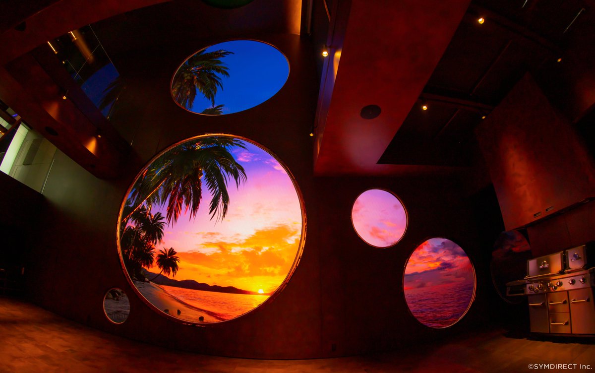 studioVOXEL_PR's tweet image. 【WORKS】Architectural LED Mapping

某都内宅の壁面に設置されたLEDディスプレイ内映像制作のお手伝いをさせて頂きました！

弊社が担当したのはビーチ部分のCG制作🌴🌊

実際に窓の向こうに世界が続いているかのような奥行きのある映像を展開しています🪟

#空間演出
#LEDmapping
#VOXELのお仕事