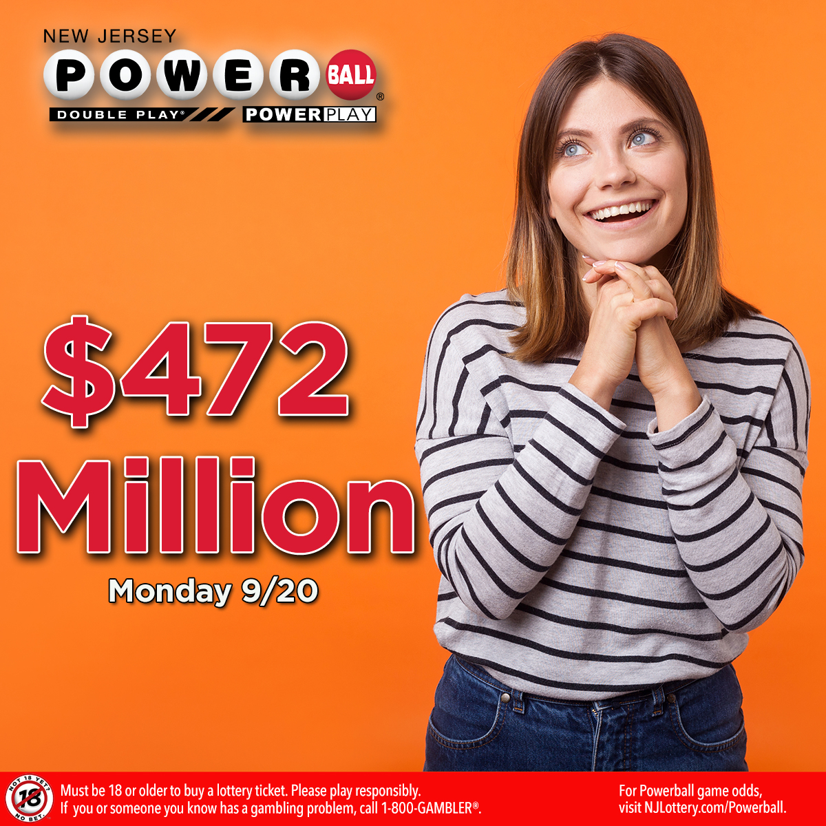 Tonight's Powerball jackpot is up to $472,000,000! New Jersey saw two $1,000,000 and $50,000 winners in Middlesex County over the weekend! Who's taking a life-changing chance on #Powerball?! https://t.co/J9BStkkO7o