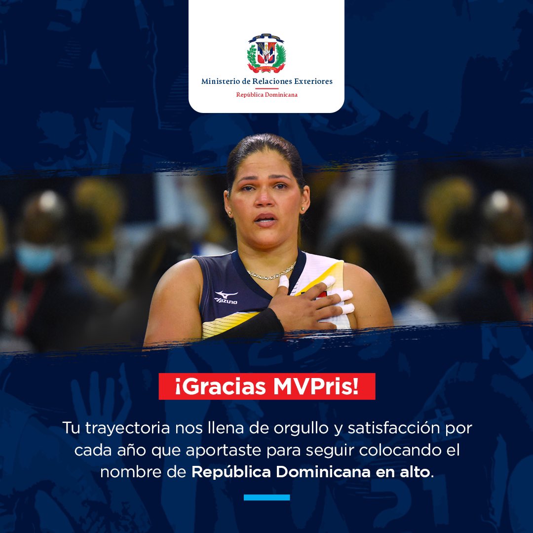 MIREXRD's tweet photo. De manera especial reconocemos a #MVPris @PrisillaRivera por su trayectoria y dedicación en el equipo, del que fue capitana y se despide por todo lo alto. Prisilla, tu país está sumamente orgulloso de tu entrega demostrándonos que “cada gota de sudor vale la pena por RD”. https://t.co/BYPQrbIZIx